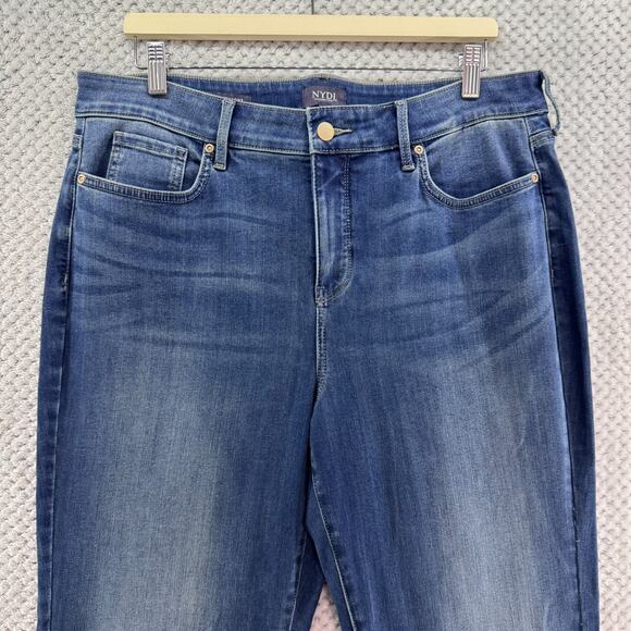 NYDJ Jeans Womens 16 Blue Medium Wash Marilyn Straight Sure Stretch Lift Tuck - Picture 3 of 14
